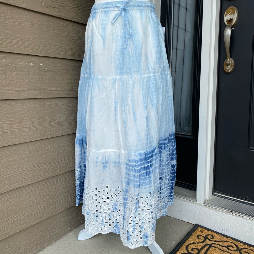 NWT! Style & Co blue tie dye Long skirt